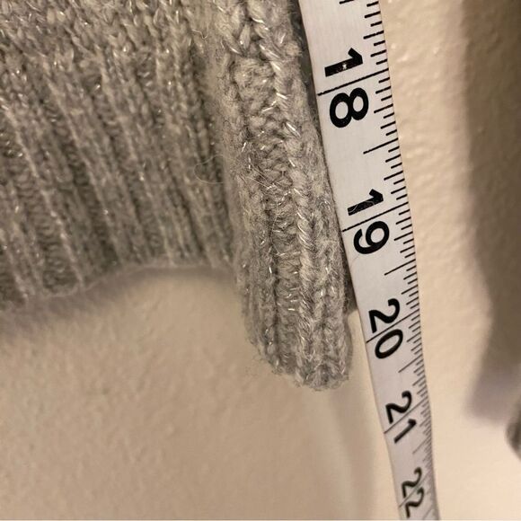 American Eagle oversized crew chunky gray silver sweater wool alpaca blend S - Picture 7 of 7